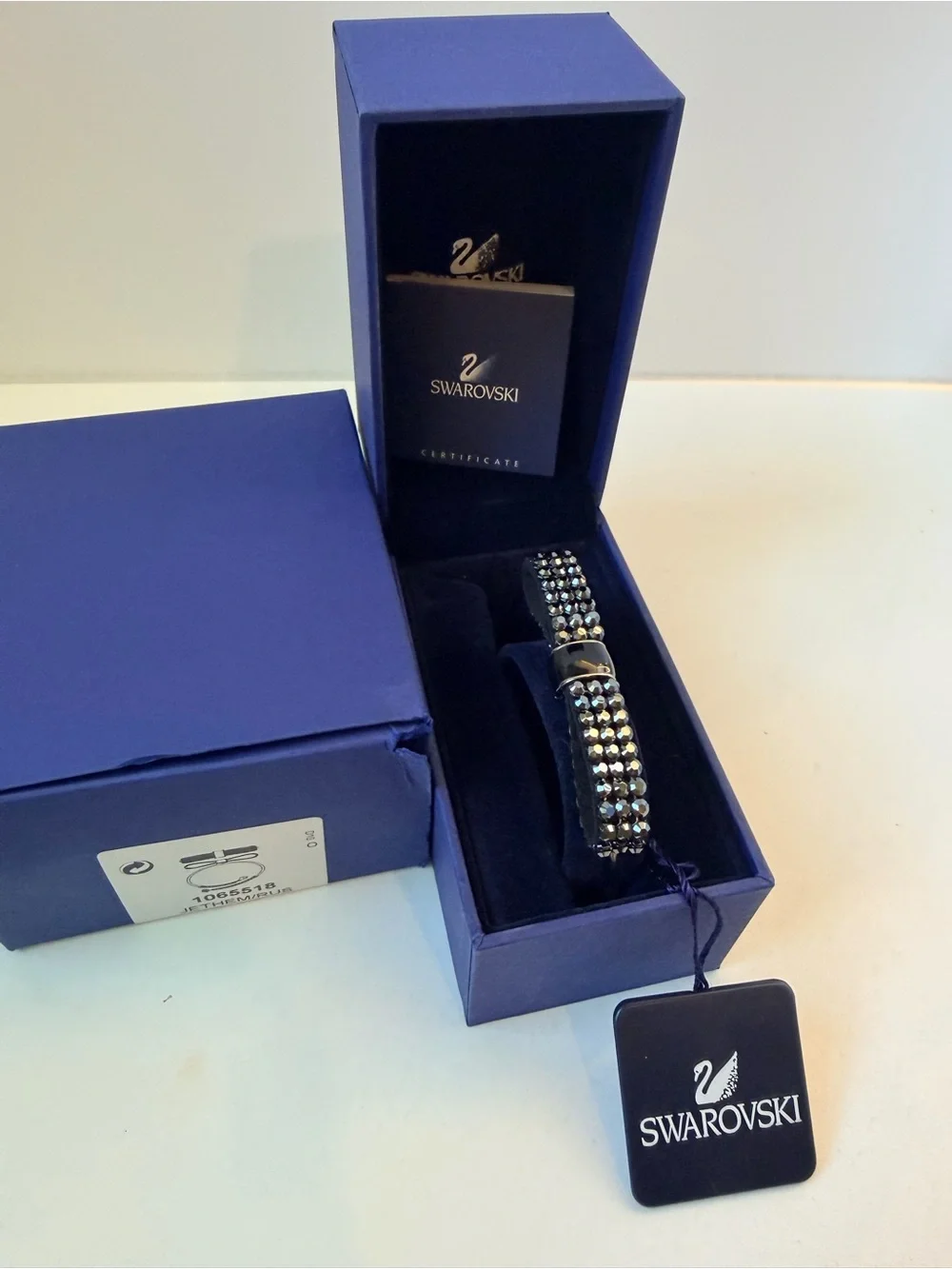 Swarovski Black Crystal Bow Cuff Bracelet